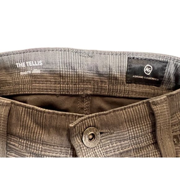 Adriano Goldschmied The Tellis Modern slim men’s gray plaid pants 30 X 34 inseam - Picture 8 of 12